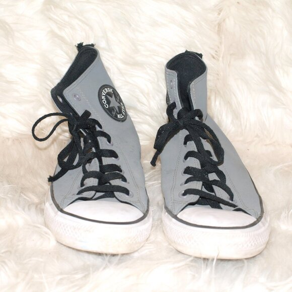 Men's Gray Converse SHOES SIZE 12 USED FOR WEDDING - Picture 2 of 2
